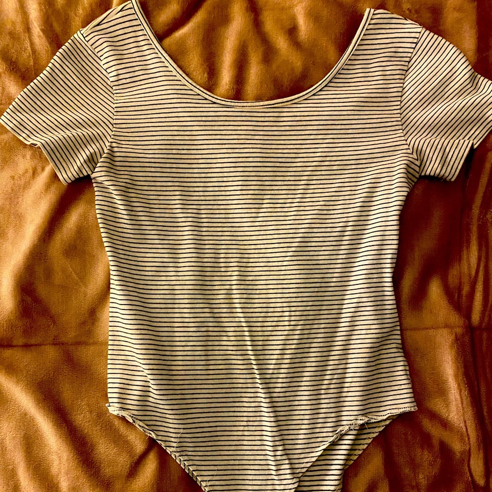 Basic White & Black Bodysuit Shirt